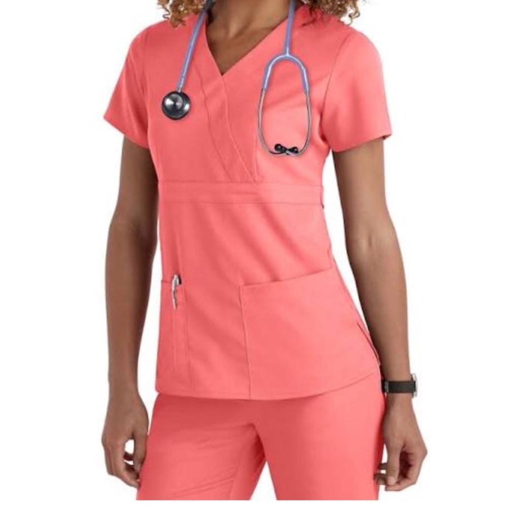 Coral Scrub Top